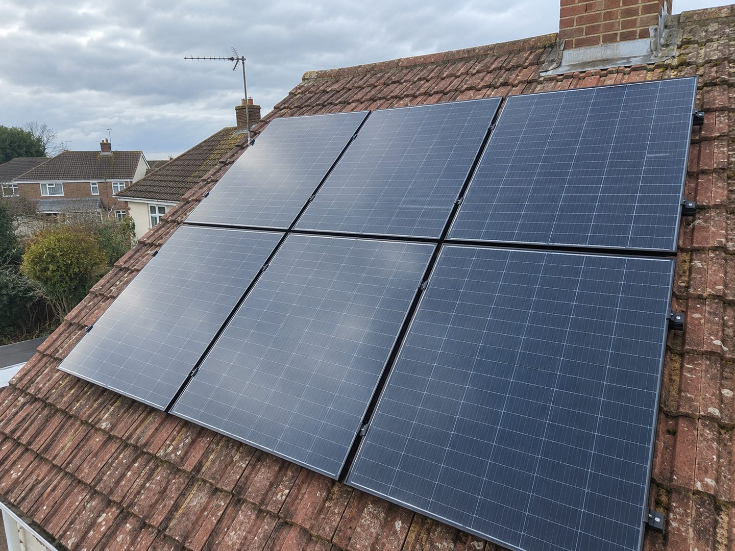 Roof-mounted solar array cleaned across all eight panels